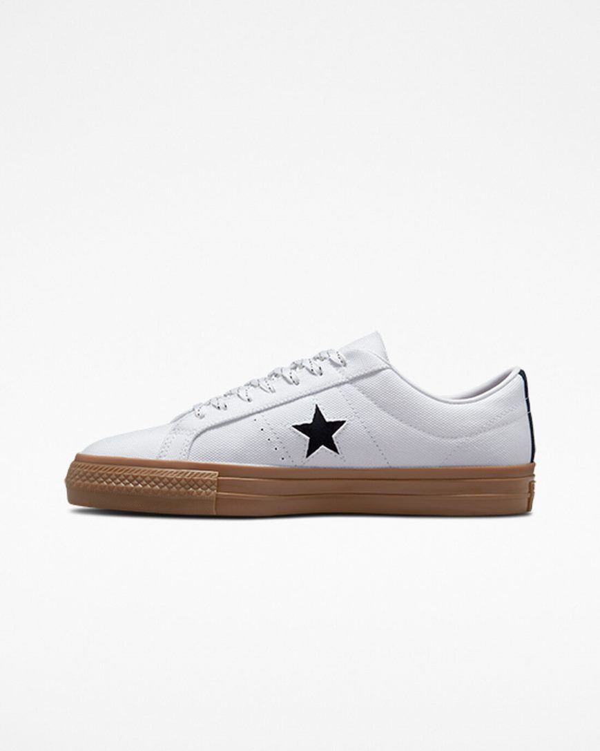 Zapatillas Skate Converse One Star Pro Cordura Canvas Hombre Blancas Negras | PE P4587L